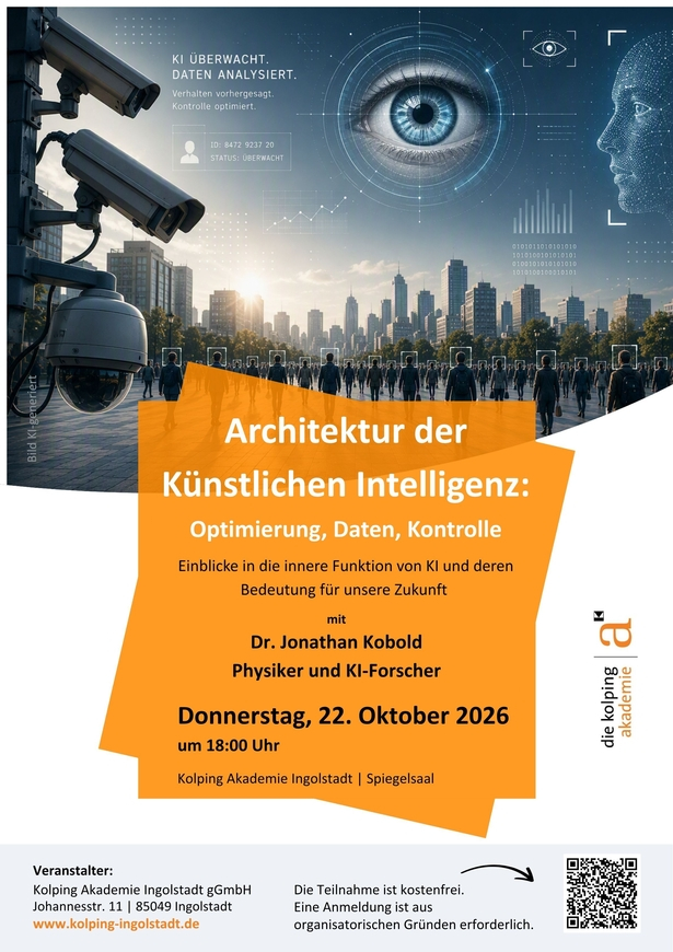 Plakat zur Veranstaltung "Architektur der Künstlichen Intelligenz" 